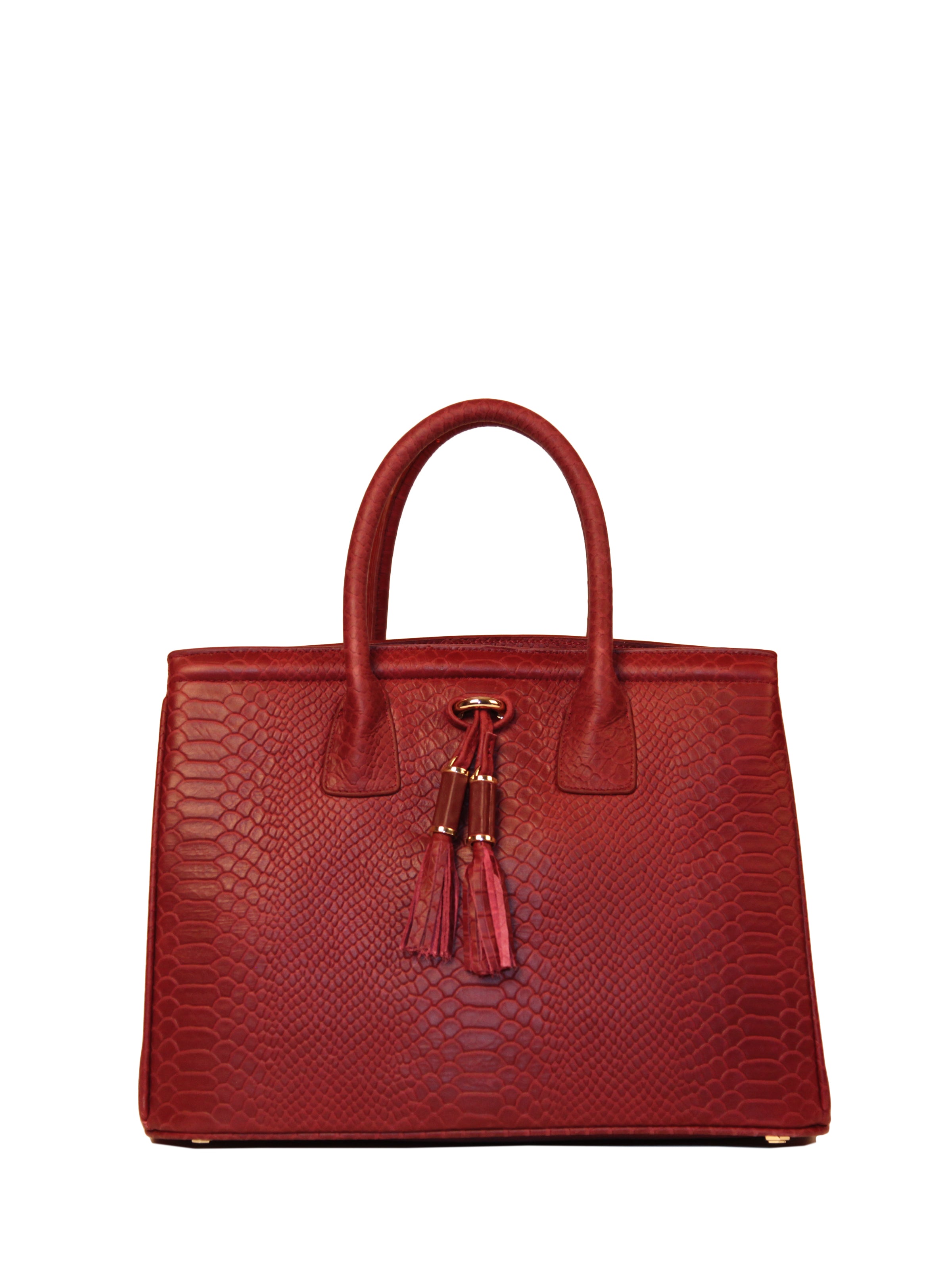Maroon Tasseled Satchel Garnet, IVANKA - elilhaam.com