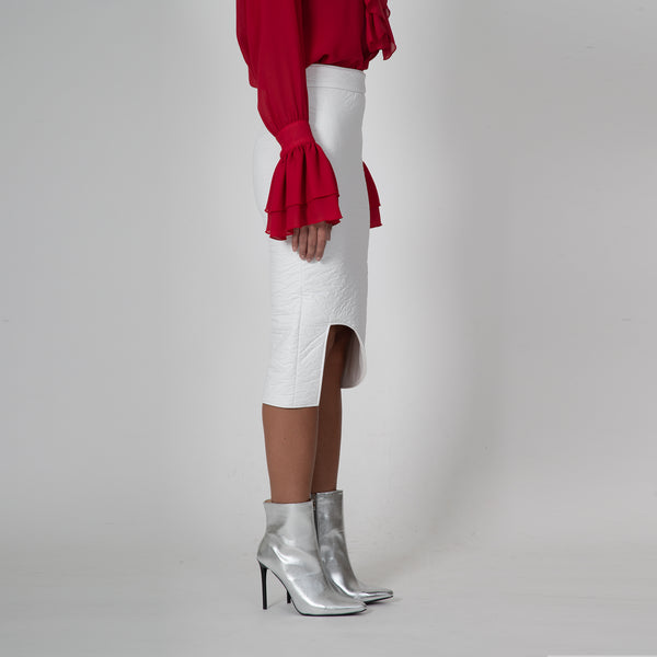 White Asymmetric Skirt
