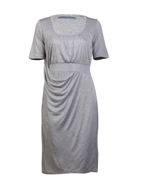 Grey-Knee Length Dress