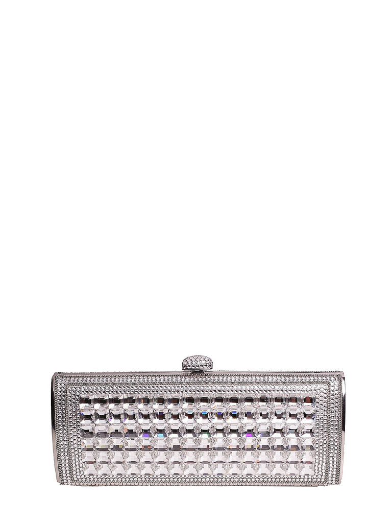 Baguette Silver Clutch, SAFIRA - elilhaam.com