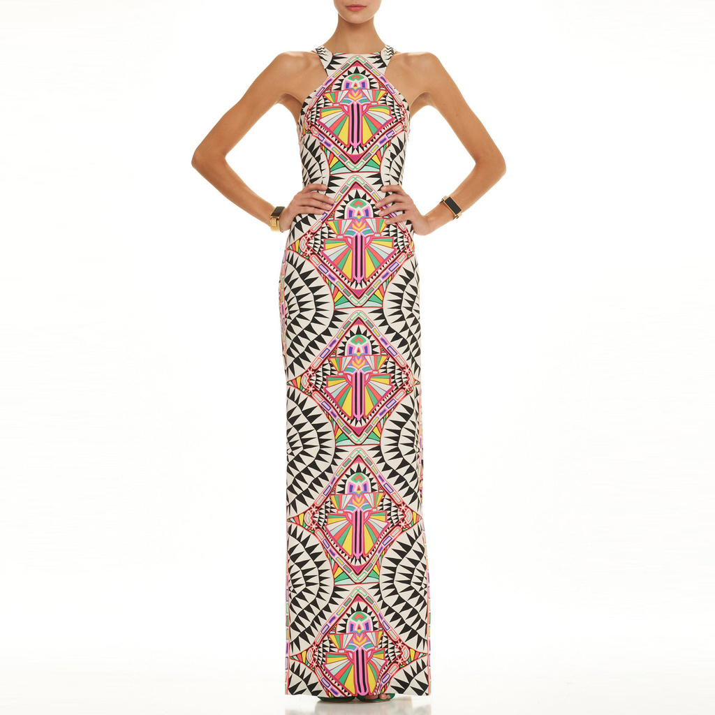 High Neck Column Cosmic Fountain Dress