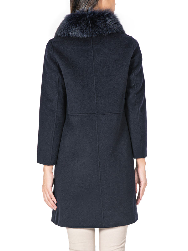 Fur-Trimmed Wool-Blend Coat