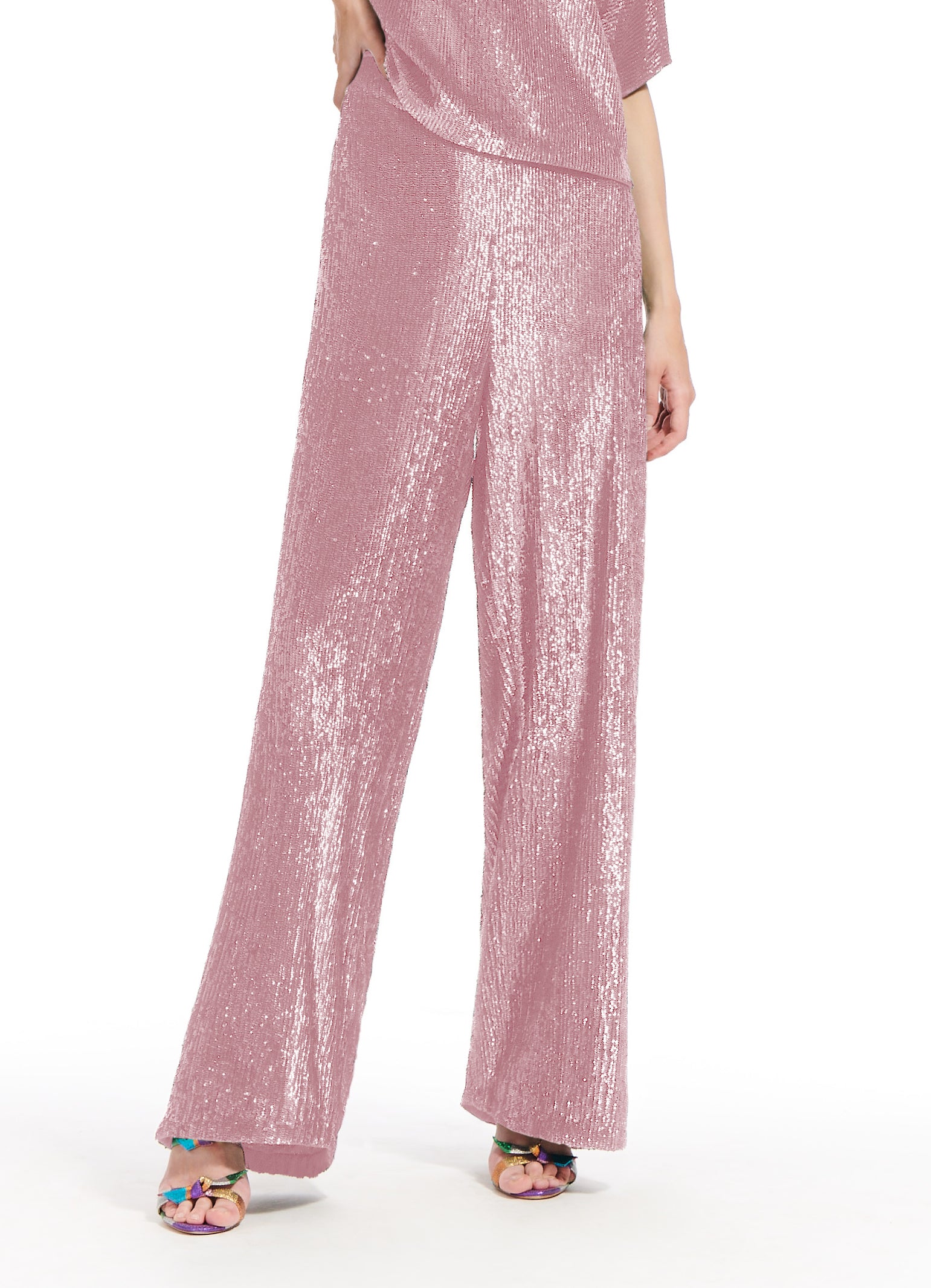 Ice Pink Sequin Palazzo Trousers – Elilhaam