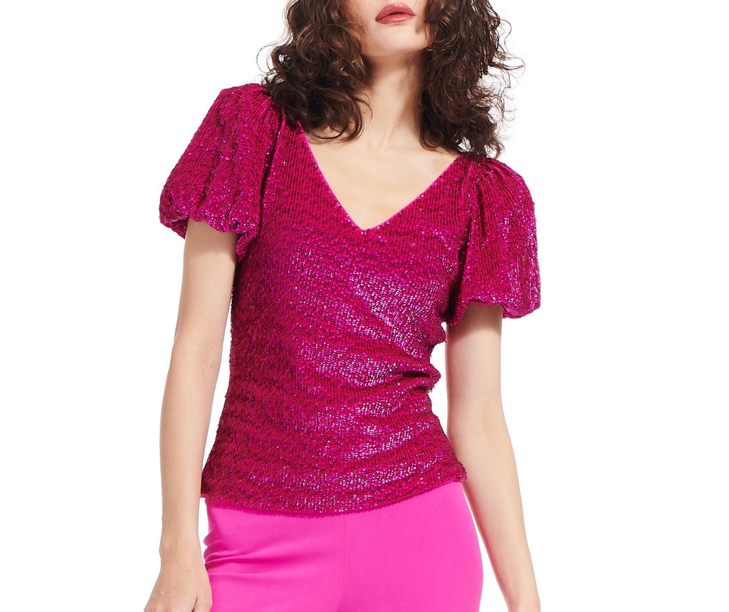 Neon Pink Sequin Tops