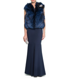 Teal Blue Fur Vest, DORIAN HO - elilhaam.com