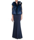 Teal Blue Fur Vest, DORIAN HO - elilhaam.com