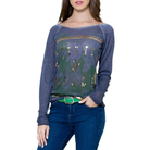 Navy Long Sleeves Top, CJF - elilhaam.com