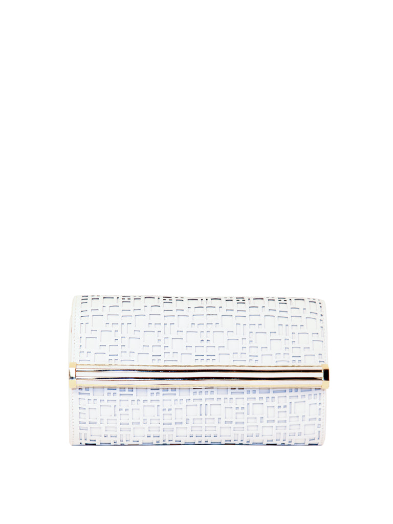 Textured Diamond Leather Clutch, IVANKA - elilhaam.com