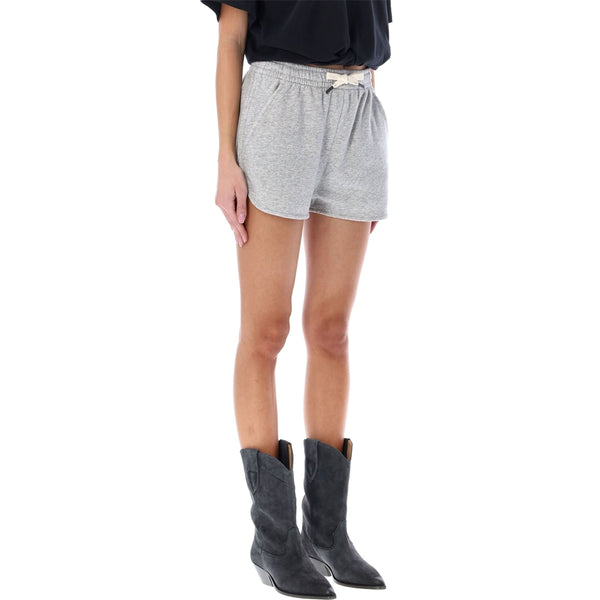 Grey Drawstring Waist Track Shorts