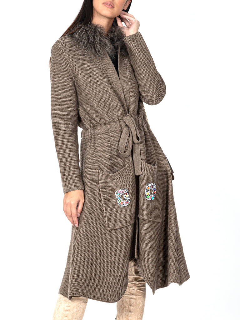 Embellished Wool-Blend Cardigan