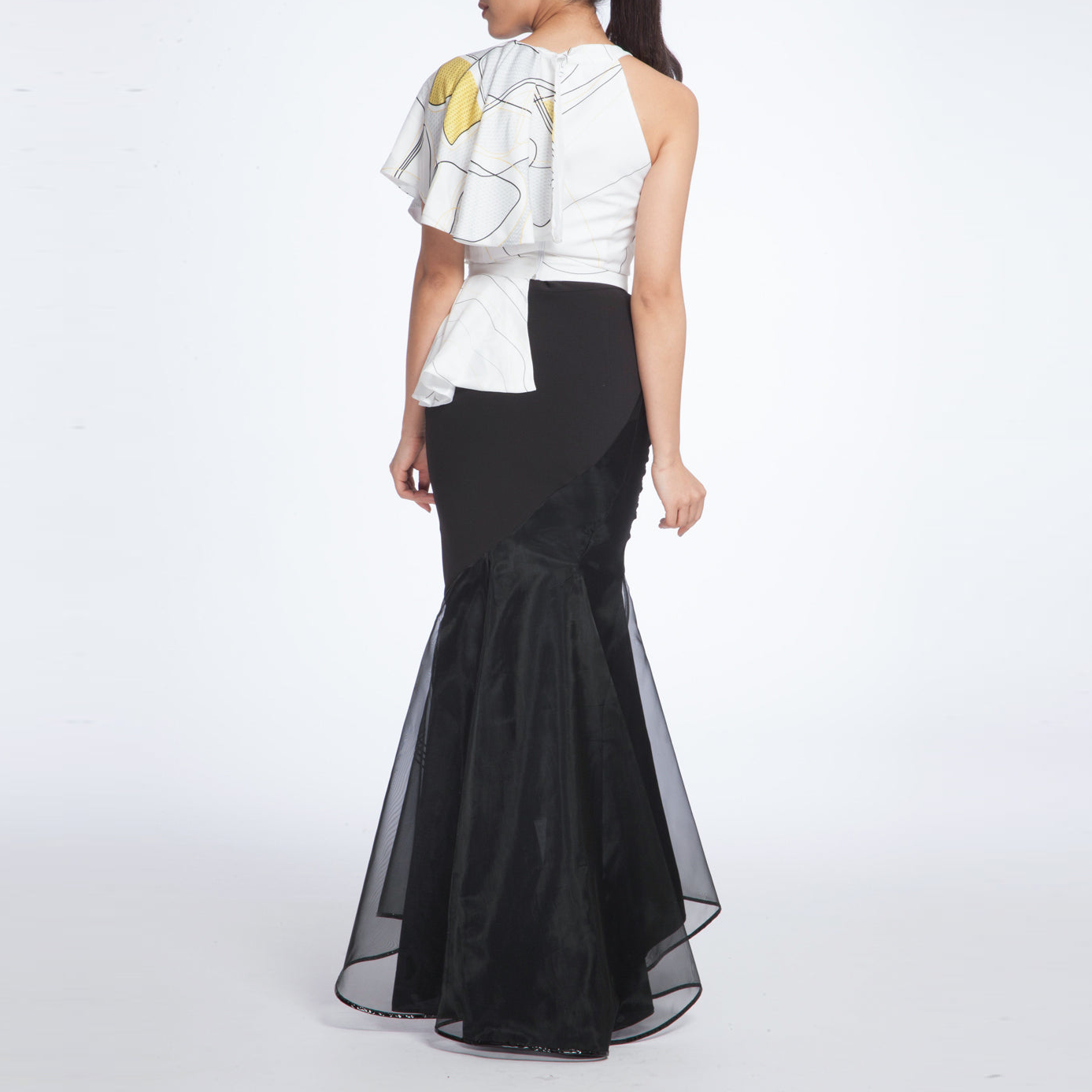 White &Yellow Peplum Top, AVARO FIGLIO - elilhaam.com