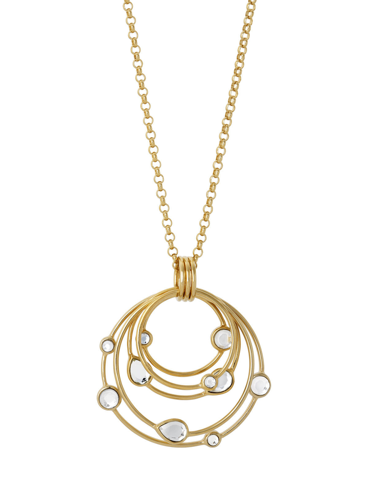 Mirror Gems Multi Hoop Pendant, ISHARYA - elilhaam.com