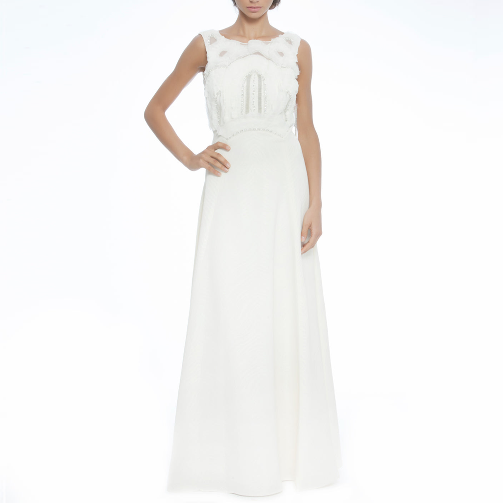 فستان سهرة مطرز بالخرز من BADGLEY MISCHKA - elilhaam.com
