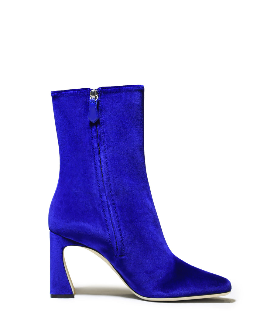 Blue Velvet-effect Boots