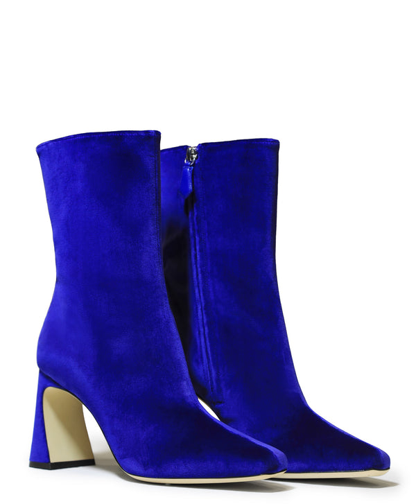 Blue Velvet-effect Boots