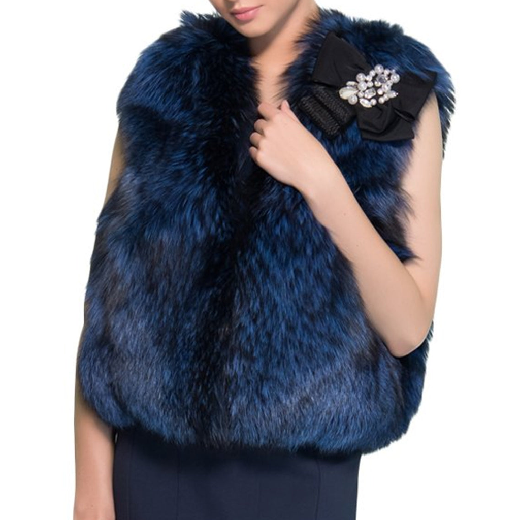 Teal Blue Fur Vest