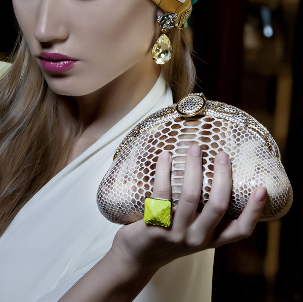Exotic Pyramid Ring in Neon Yellow, TED ROSSI - elilhaam.com