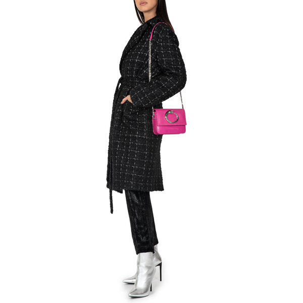 Black Wool Tweed Trench Coat