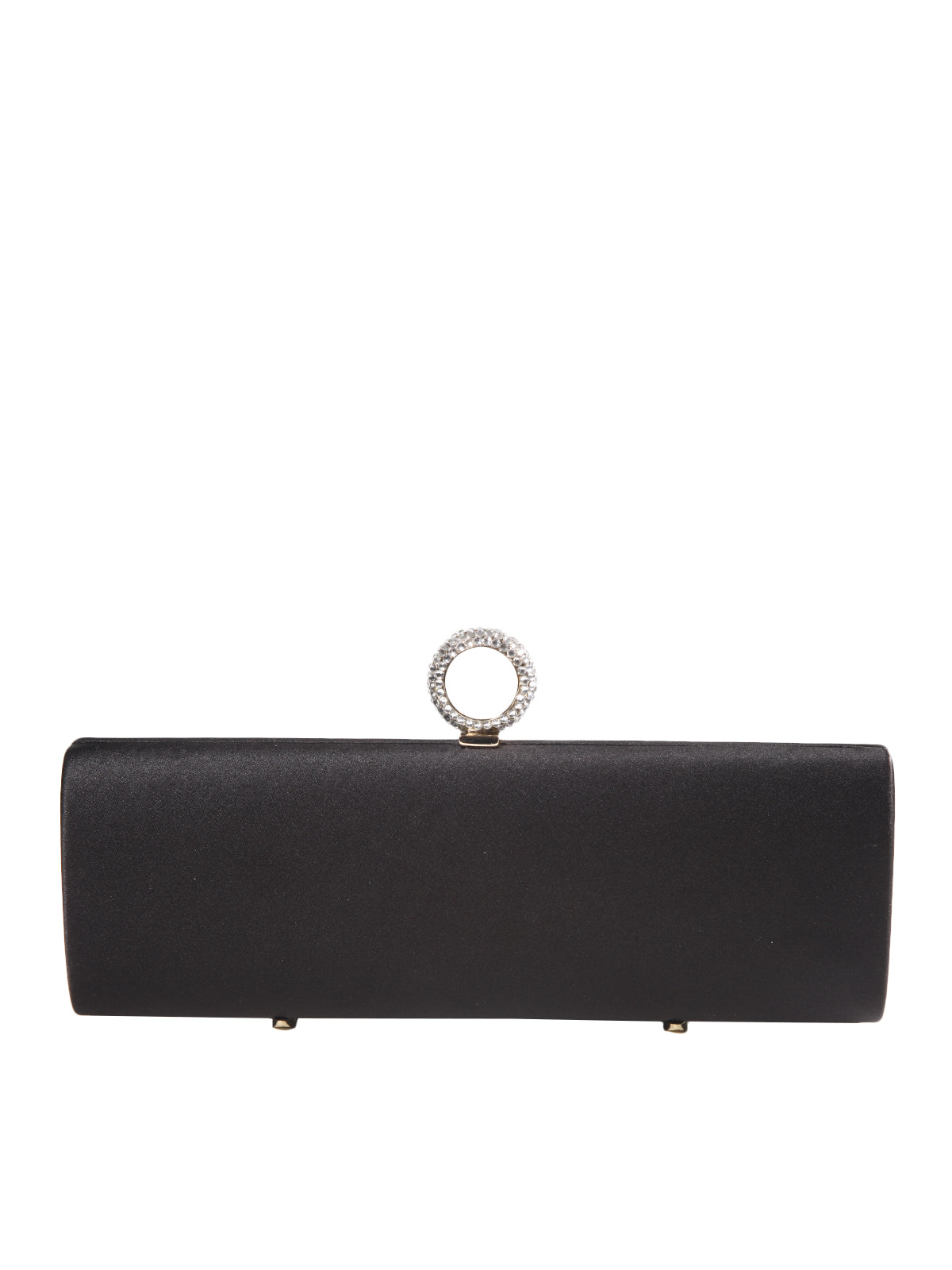 Borsa Satin Nero Clutch, LOVE MOSCHINO - elilhaam.com