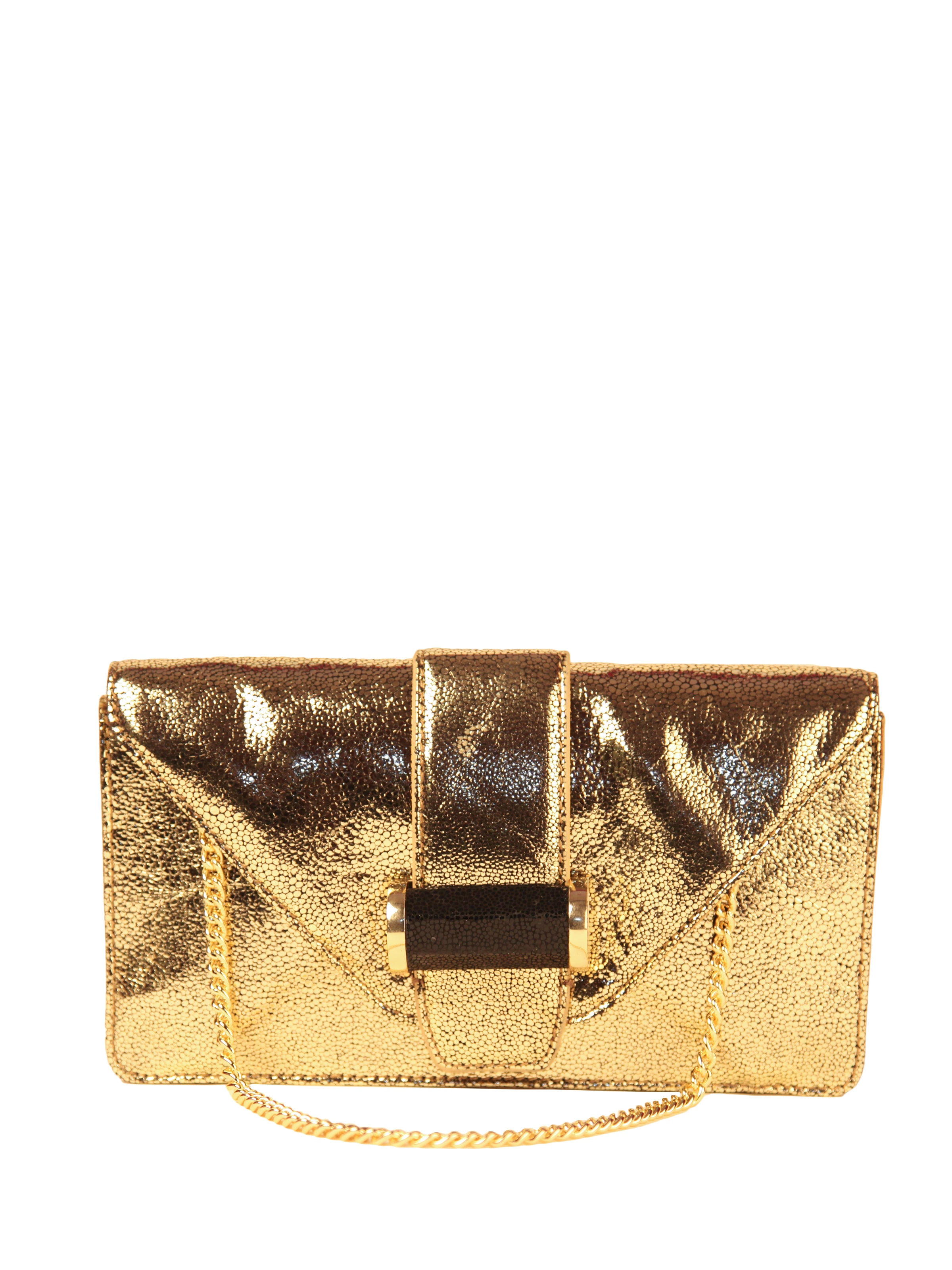 Gold Clutch Pewter, IVANKA - elilhaam.com