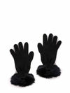 Black Cashmere Fur Glove