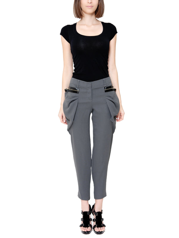 Cropped Trousers With Puffed Pockets