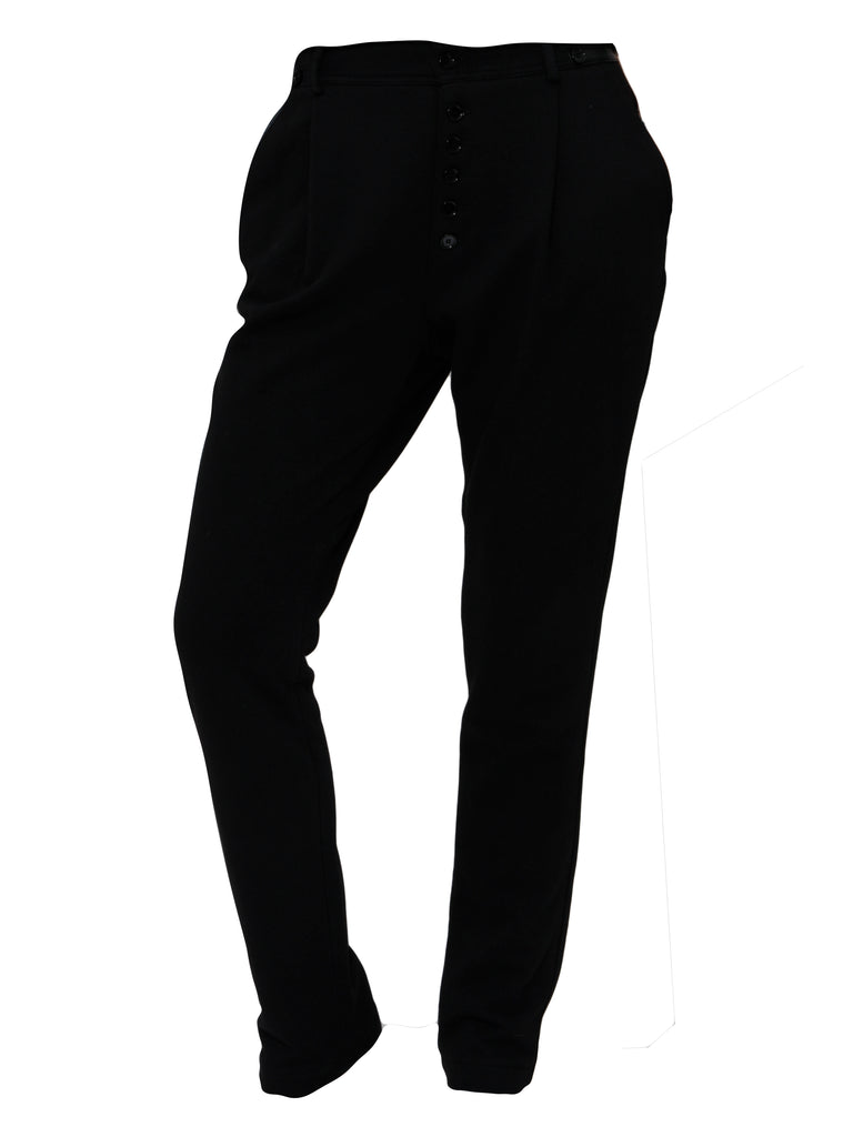 Black Buttoned Lana Pants