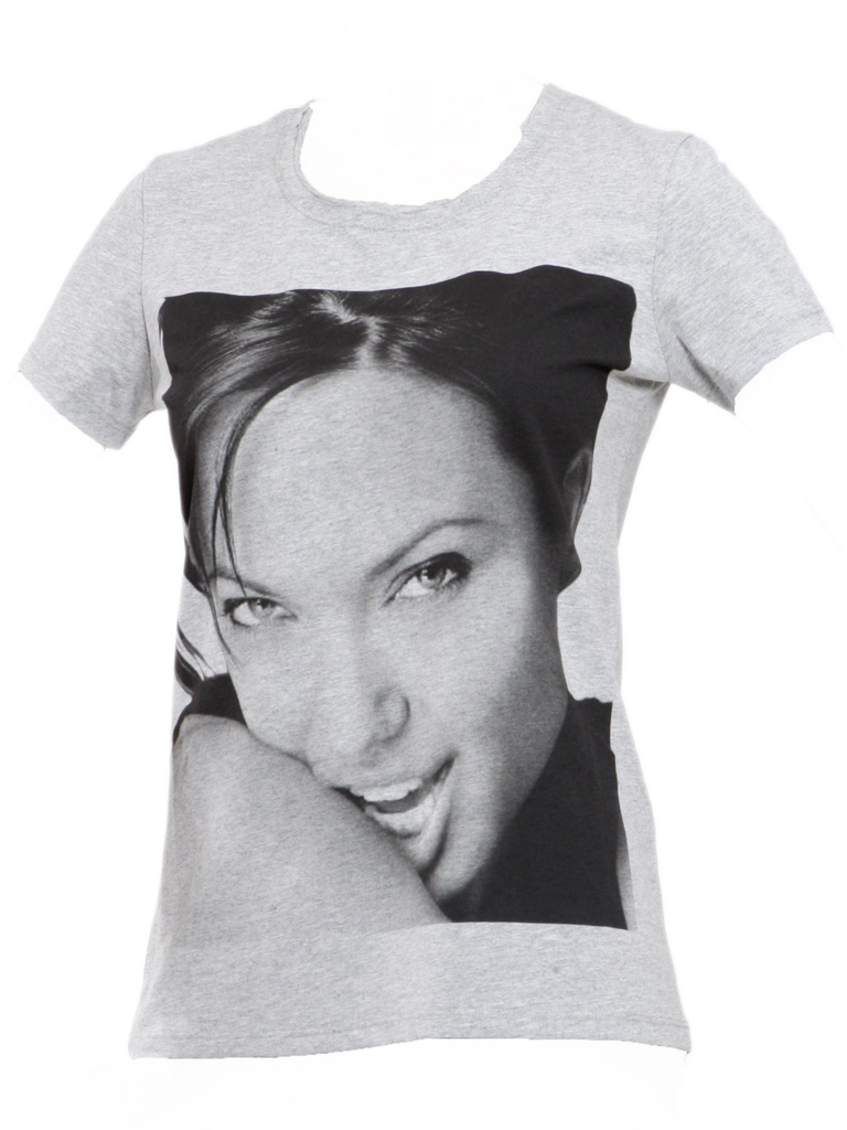 Angelina Jolie Grey T-Shirt