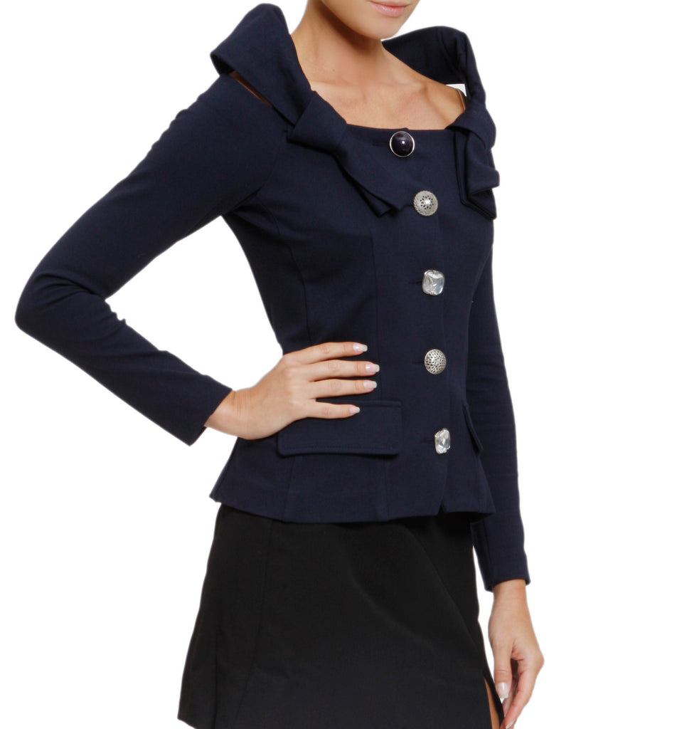 Navy Blue Pois Jacket