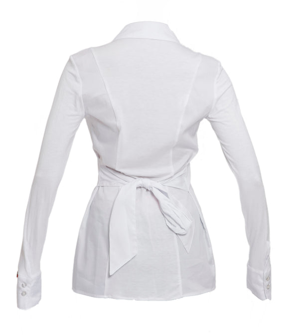 White Cotton Ruched Shirt