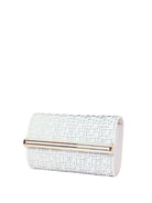 Textured Diamond Leather Clutch, IVANKA - elilhaam.com