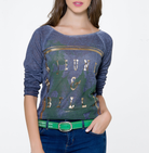 Navy Long Sleeves Top, CJF - elilhaam.com