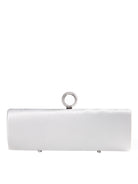 Borsa Satin Argento Clutch, LOVE MOSCHINO - elilhaam.com
