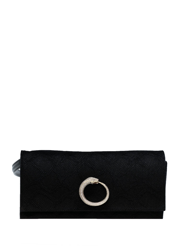 Black Velvet Medium Shoulder Bag  
