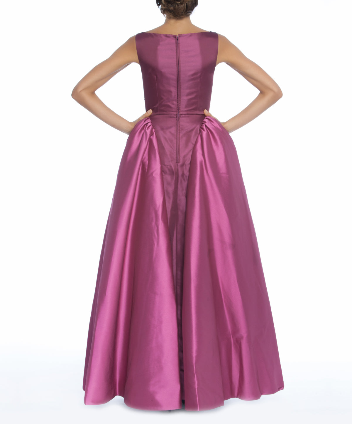 Magenta Sleeveless Taffeta Gown, DORIAN HO - elilhaam.com