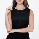 Black Laser Cut Dress, BYBLOS - elilhaam.com