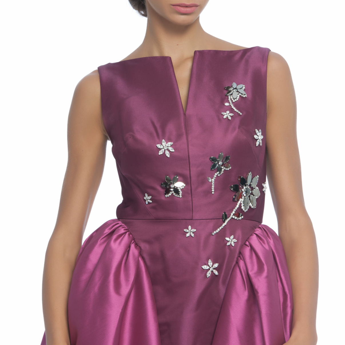 Magenta Sleeveless Taffeta Gown, DORIAN HO - elilhaam.com
