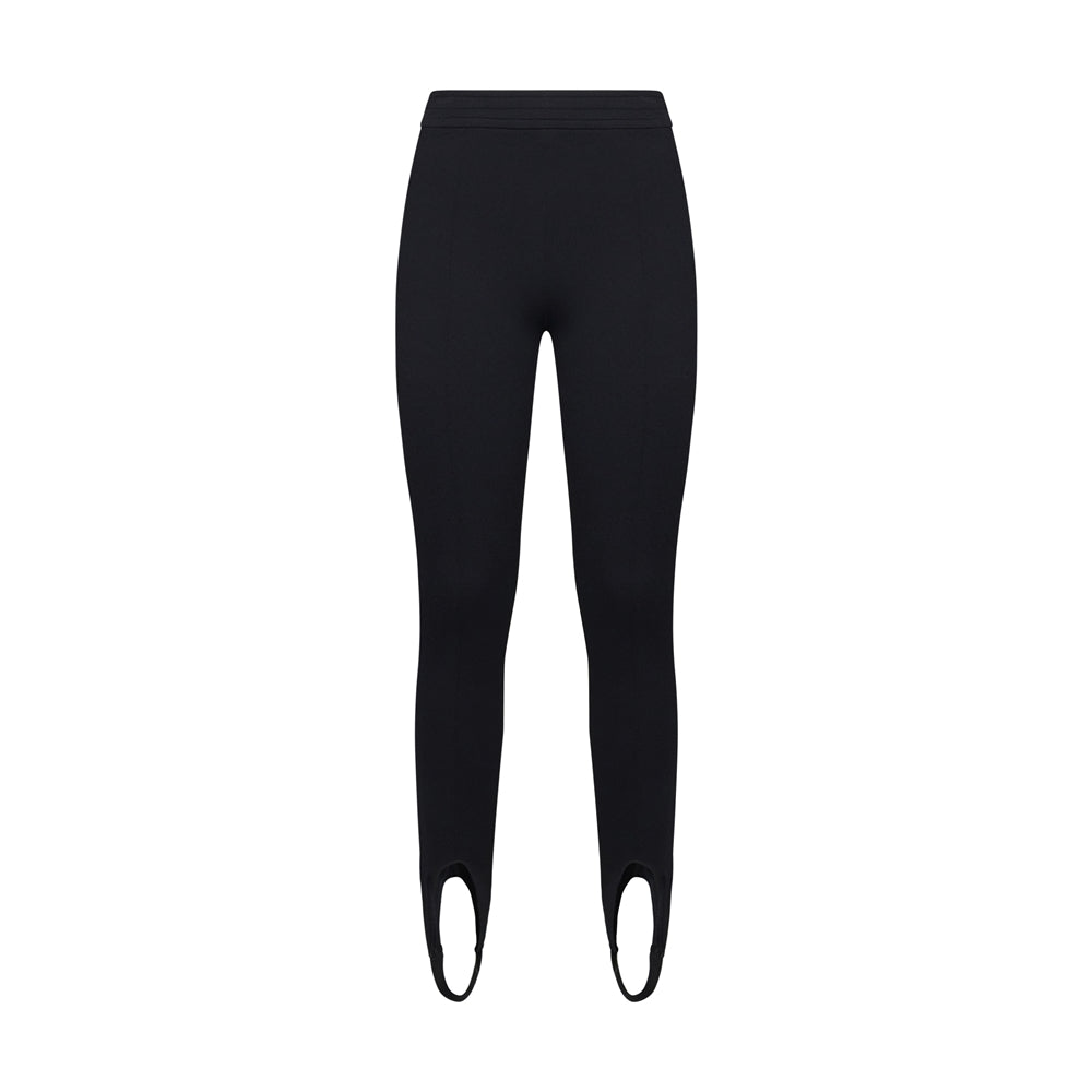 Black Stirrup-cuff Leggings