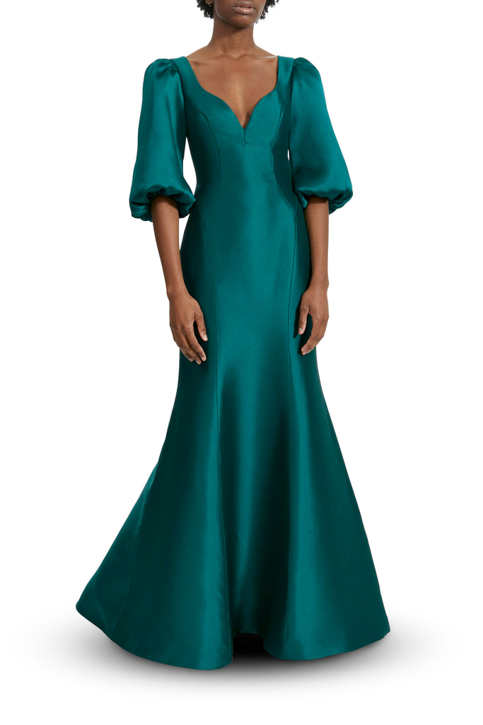 Lagoon Curved V-Neck Gown