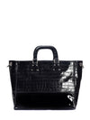 Black Leather Patent Shopping Bag, GUY LAROCHE - elilhaam.com