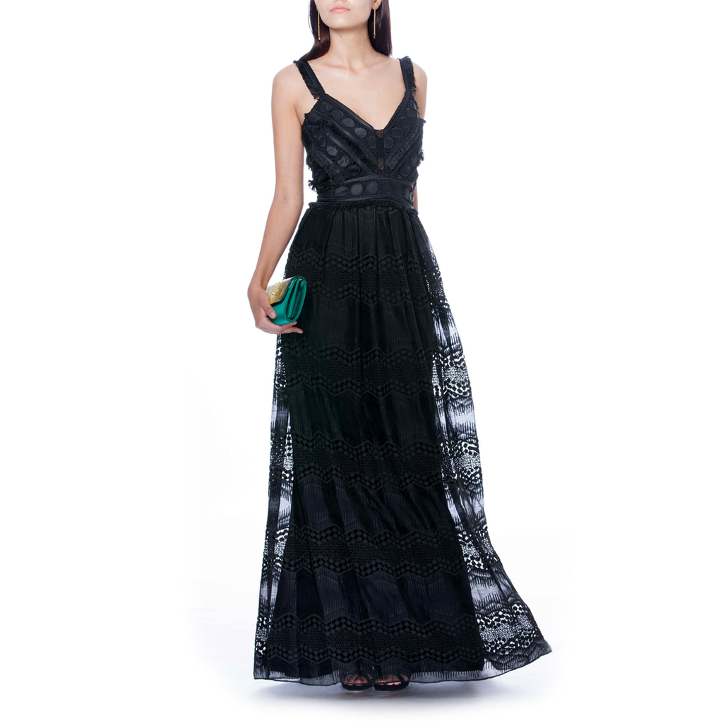 Black Duntel Gown, BADGLEY MISCHKA - elilhaam.com