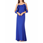 Blue Cold-Shoulder Gown, BADGLEY MISCHKA - elilhaam.com