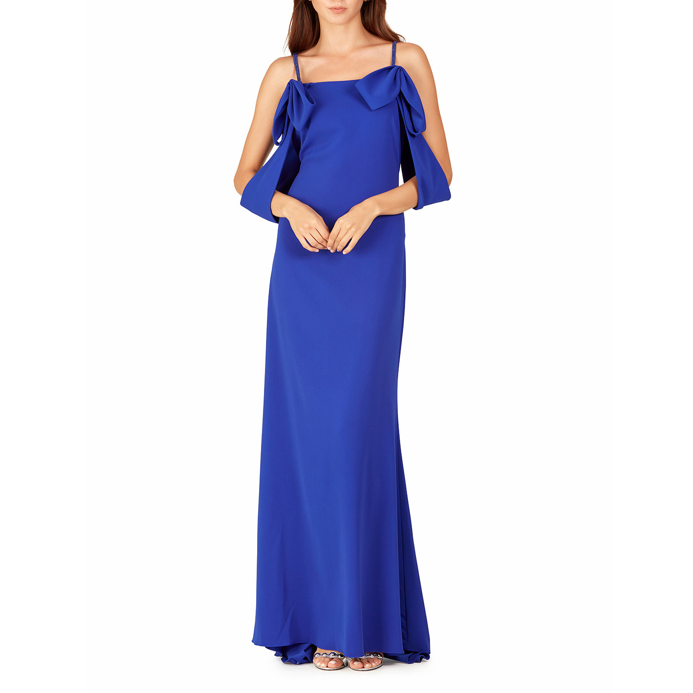 Blue Cold-Shoulder Gown, BADGLEY MISCHKA - elilhaam.com