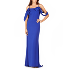 Blue Cold-Shoulder Gown, BADGLEY MISCHKA - elilhaam.com