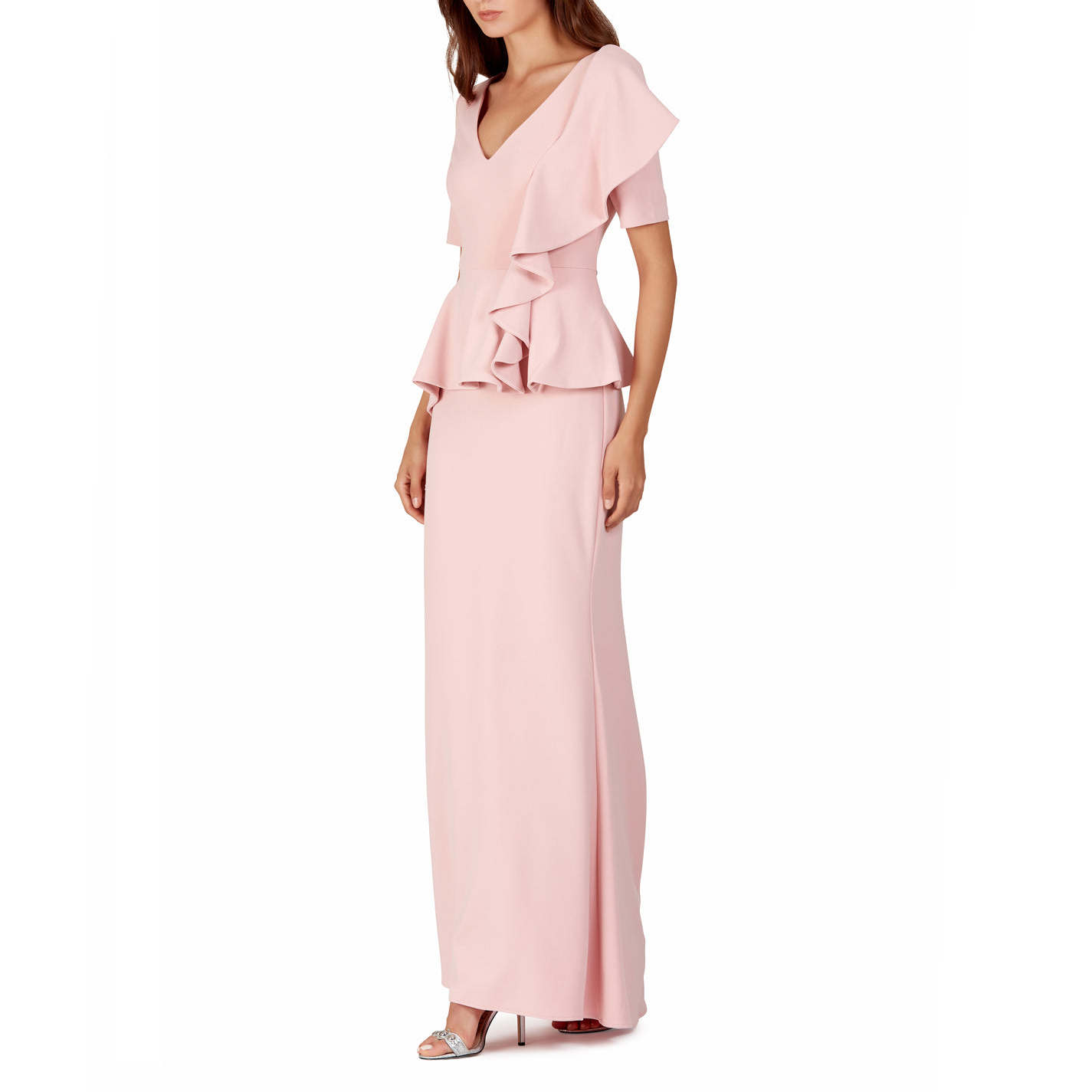 Cascade Ruffled Sleeve Gown, BADGLEY MISCHKA - elilhaam.com