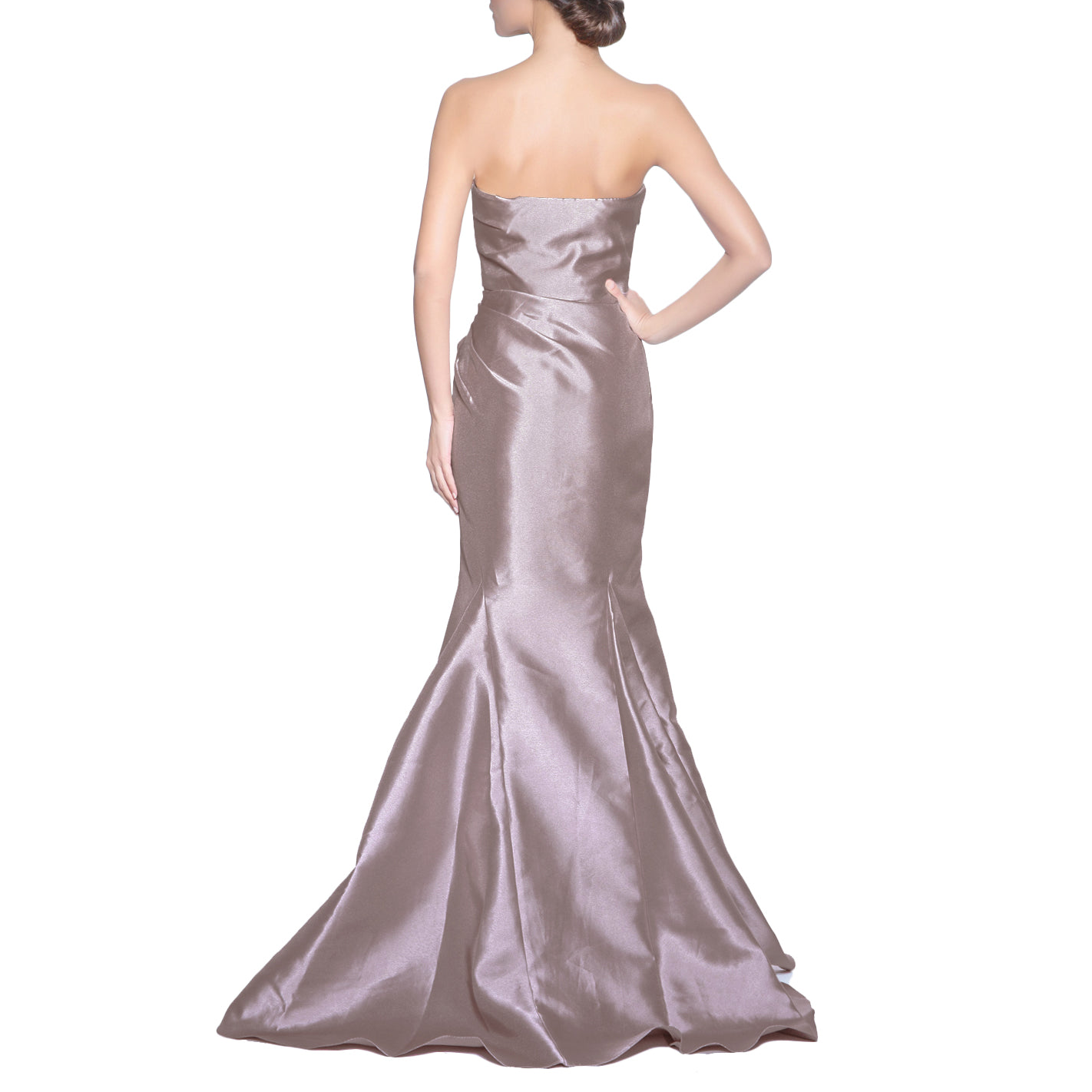 Champagne Mikado Strapless Gown, BADGLEY MISCHKA - elilhaam.com