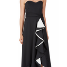 Contrast Ruffle Gown, BADGLEY MISCHKA - elilhaam.com