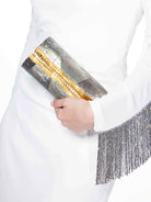 Jersey Cowl Fringe Gown, BADGLEY MISCHKA - elilhaam.com