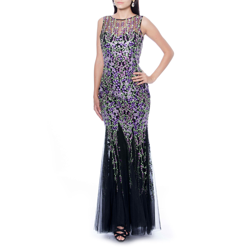 Metallic Illusion Gown, BADGLEY MISCHKA - elilhaam.com