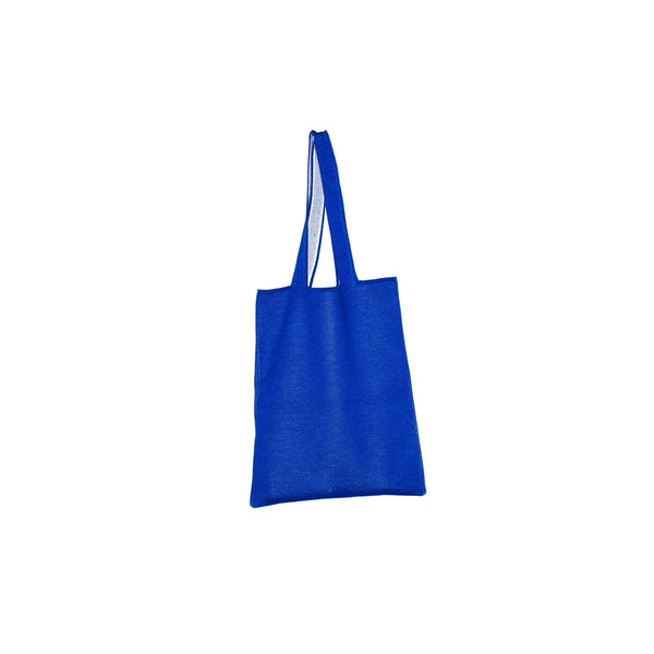 حقيبة يد زرقاء بطبعة شعار الماركة